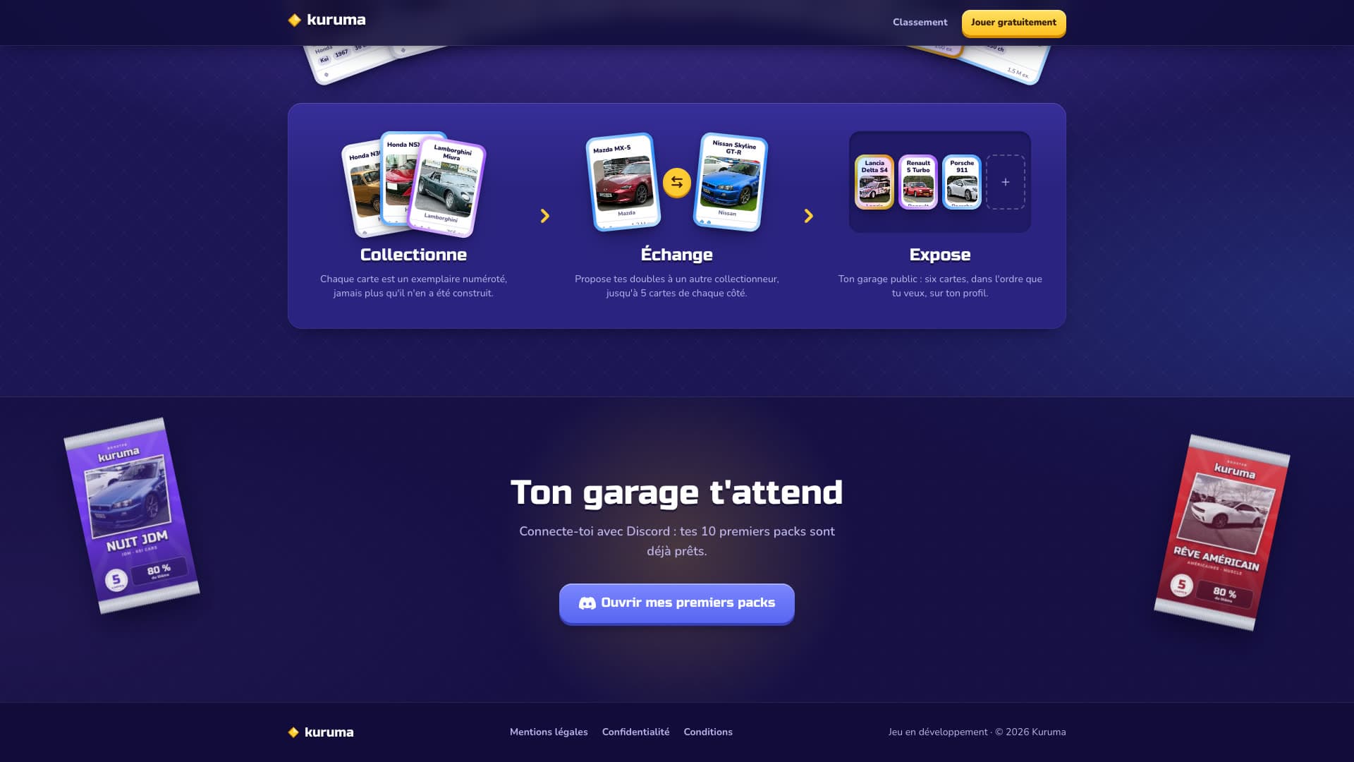 Les trois gestes du jeu : collectionner, échanger, exposer son garage.